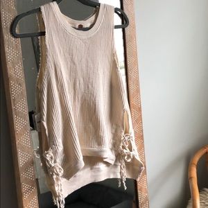 Free People Ivory Interlaken woven tank